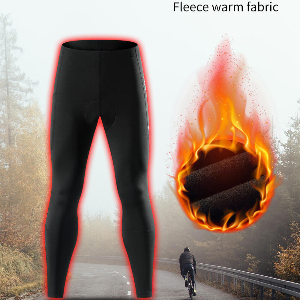 Cozy Fleece Men's Cycling Pants With Padding 5