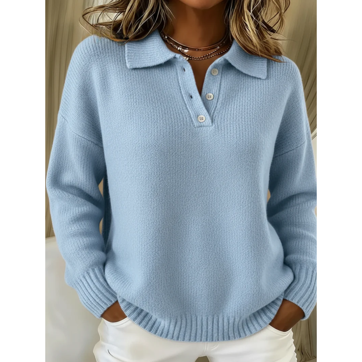 Cozy Knit Polo Sweater for Men 0