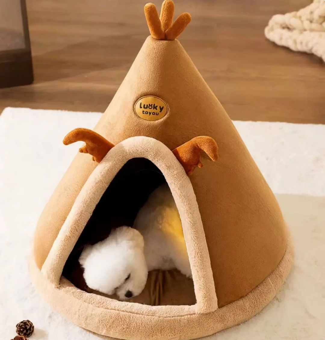 Cozy Plush Dog Bed 1