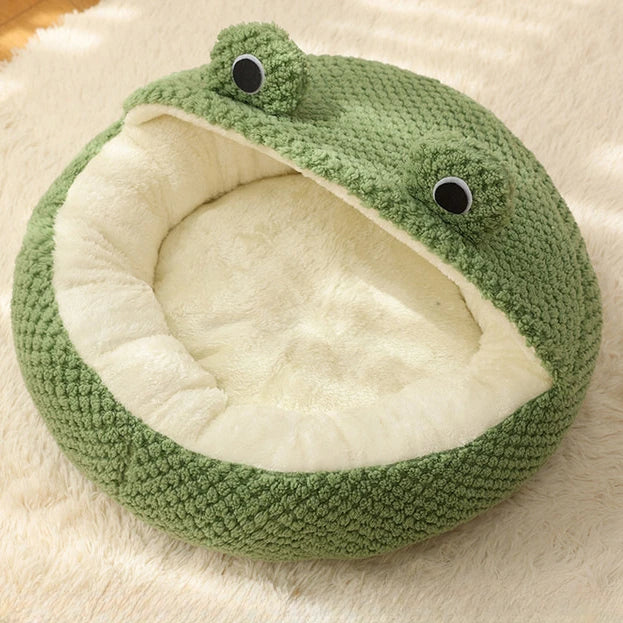 Cozy Plush Frog Pet House 3