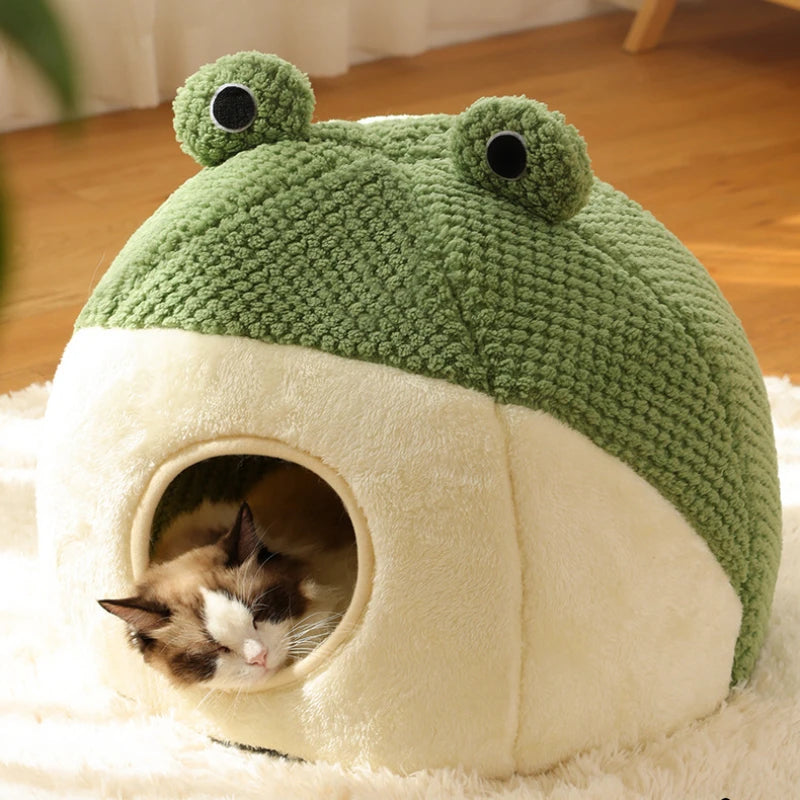 Cozy Plush Frog Pet House 6