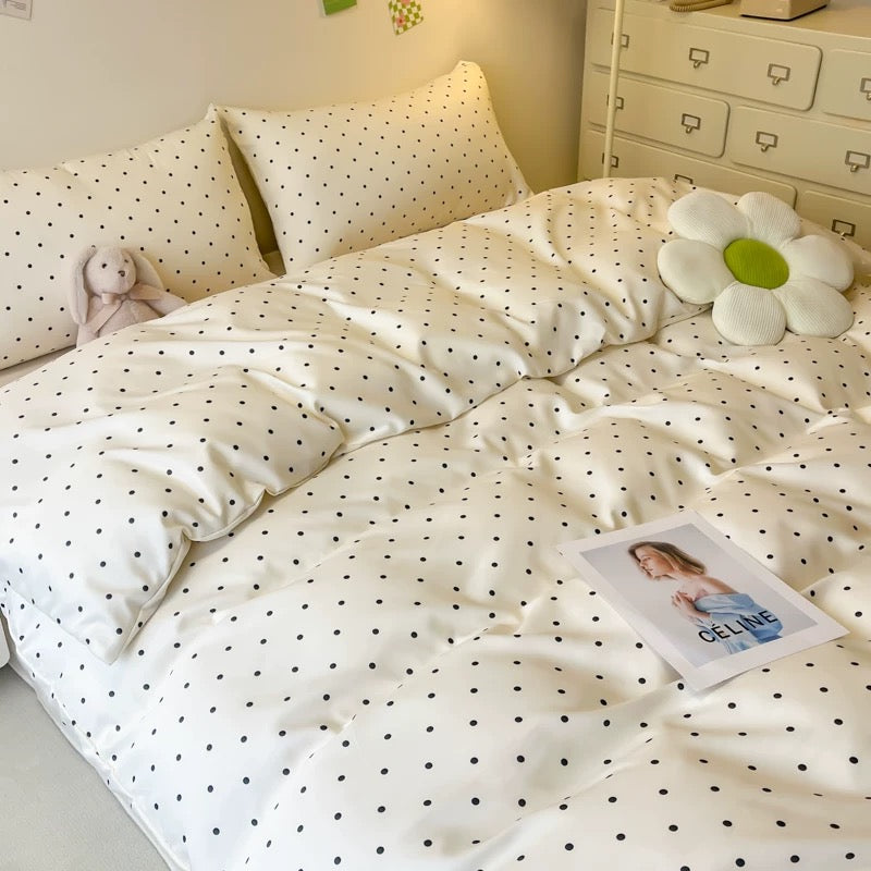 Cozy Satin Polka Dot Duvet Cover 3