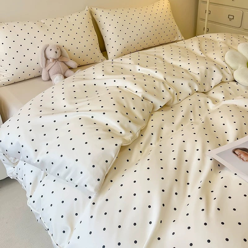 Cozy Satin Polka Dot Duvet Cover 5