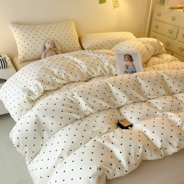Cozy Satin Polka Dot Duvet Cover 7