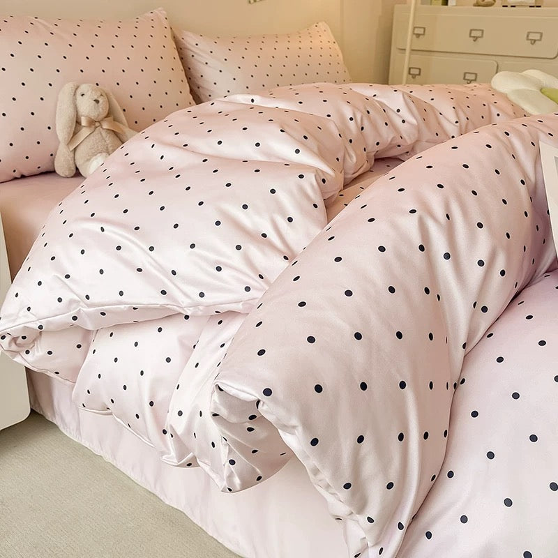 Cozy Satin Polka Dot Duvet Cover 8