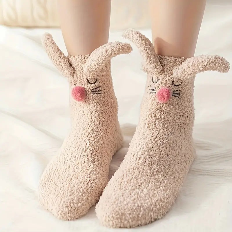 Cozy Sherpa Bunny Socks 0