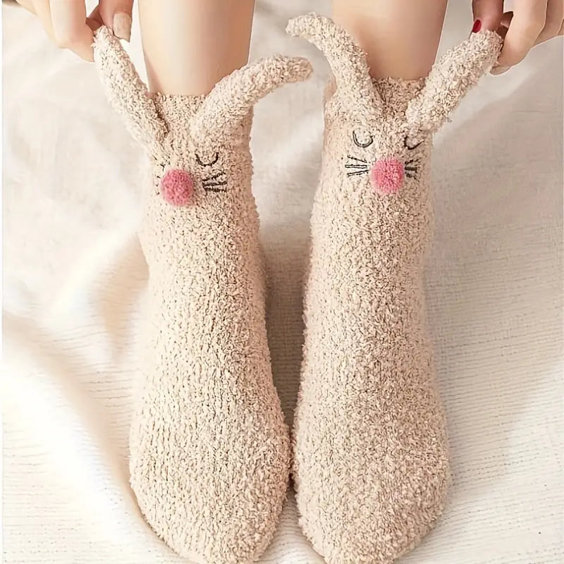 Cozy Sherpa Bunny Socks 1