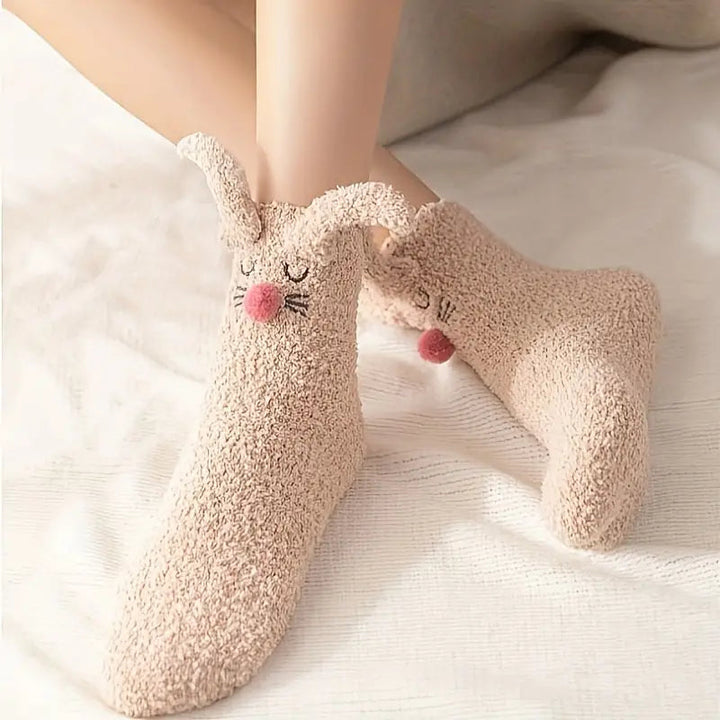 Cozy Sherpa Bunny Socks 2