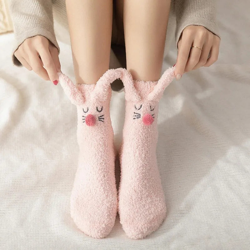 Cozy Sherpa Bunny Socks 4