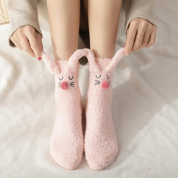 Cozy Sherpa Bunny Socks 4