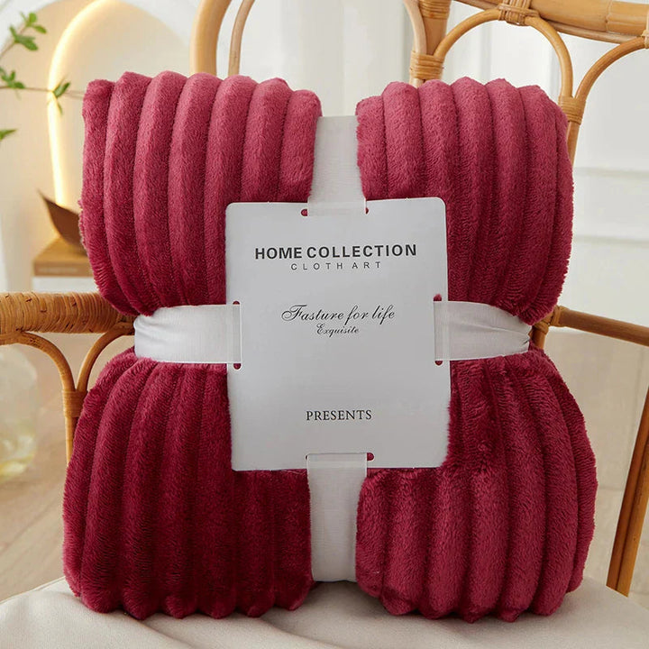 Cozy Striped Fleece Blanket 0
