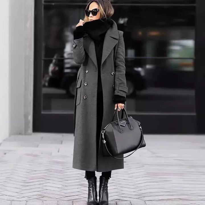 Cozy Tweed Long Women's Coat 4