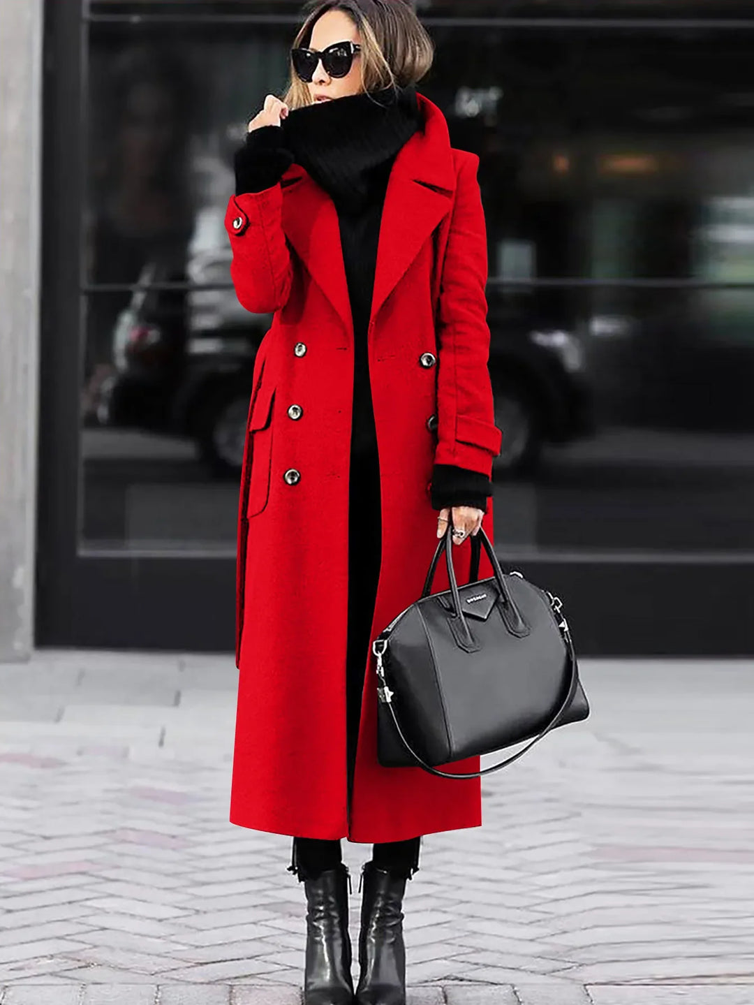 Cozy Tweed Long Women's Coat 8