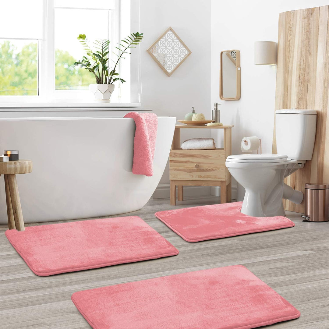 Cozy Velvet Non-Slip Bath Mats Set 4