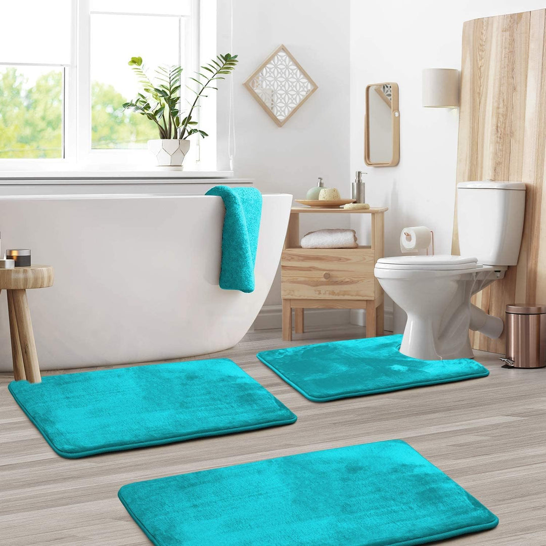 Cozy Velvet Non-Slip Bath Mats Set 5