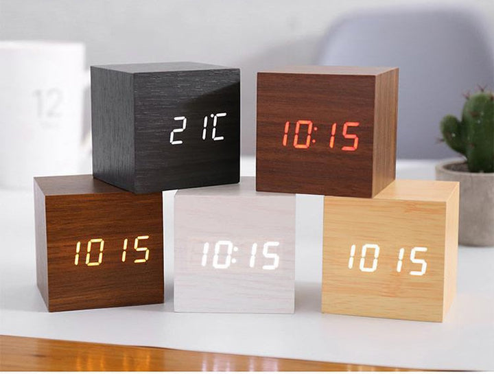 Cozy Wood Grain Digital Clock 2