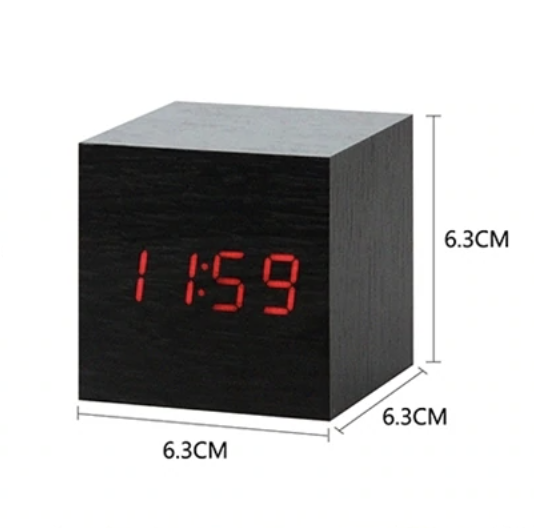 Cozy Wood Grain Digital Clock 7
