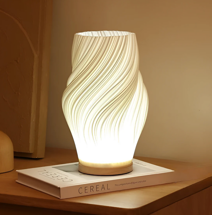Cozy Wooden Wave Table Lamp 6