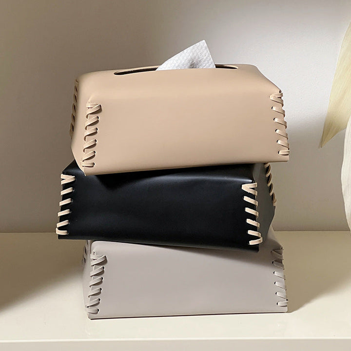 Cozy Woven Leather Tissue Box 5