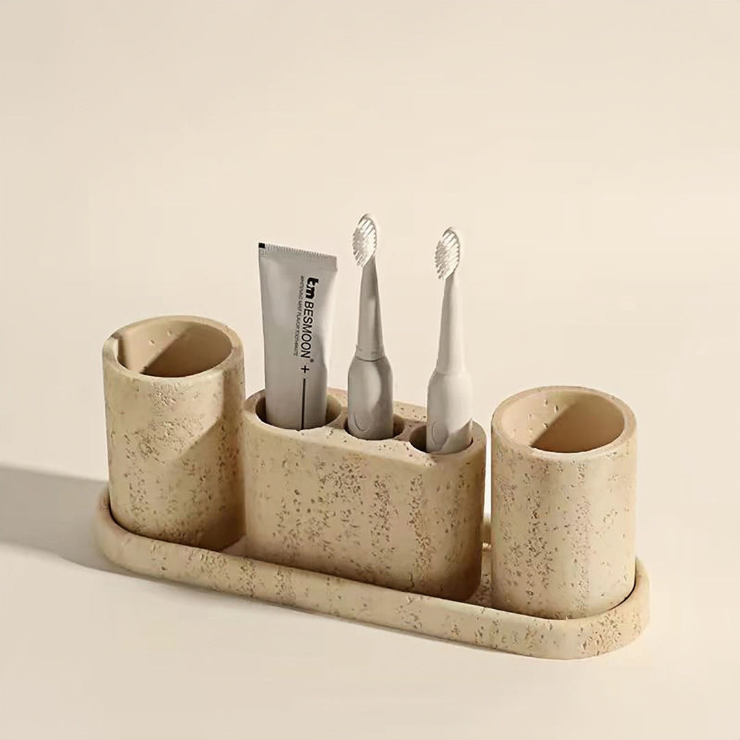 Travertine Bathroom Accessory Set tray