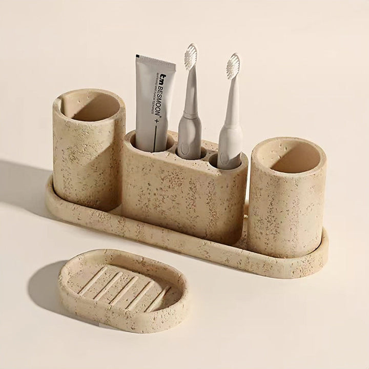 Travertine Bathroom Accessory Set tumbler