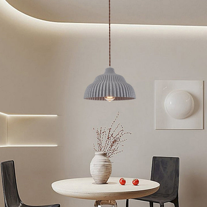 Industrial Resin Pendant Light - lit ambient glow