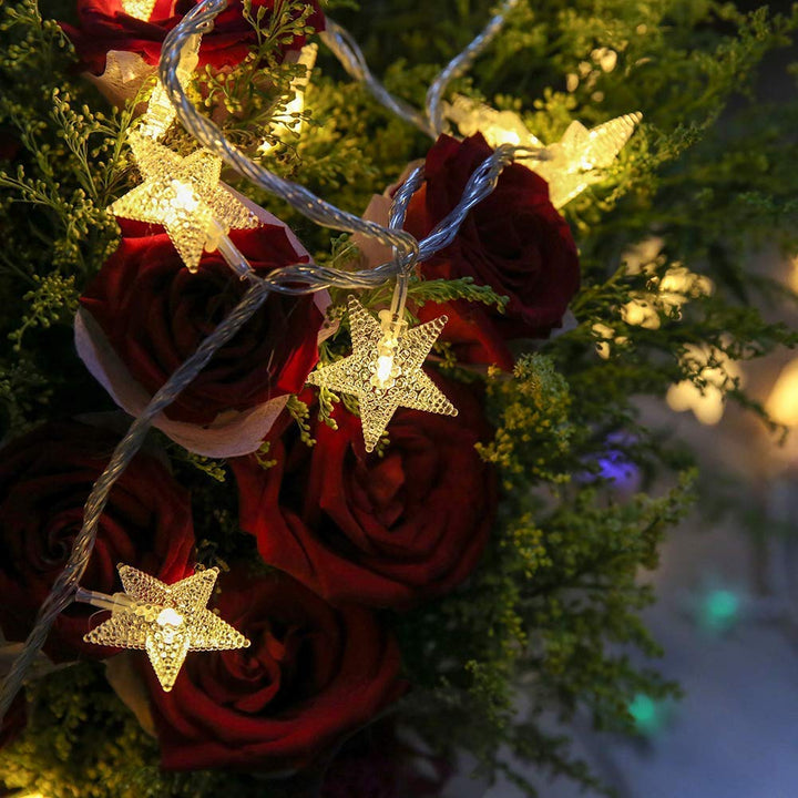 Star Twinkle Fairy String Lights lit display