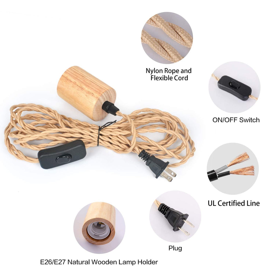 Rattan Wrapped Pendant Cord Kit – view 6