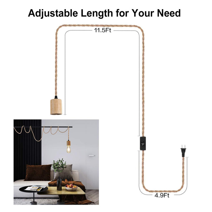 Rattan Wrapped Pendant Cord Kit – view 5