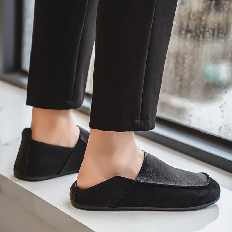 Leather Loafers with Hand-Stitched Moccasin Seam and Cushioned Sole