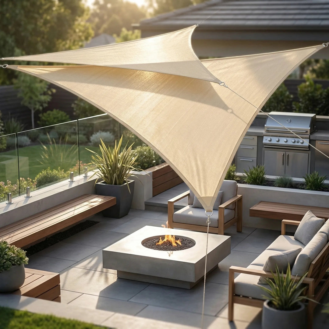420D Oxford Triangle Shade Sail full product view