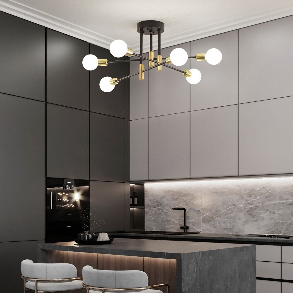 Elegant Black Gold Chandelier 3