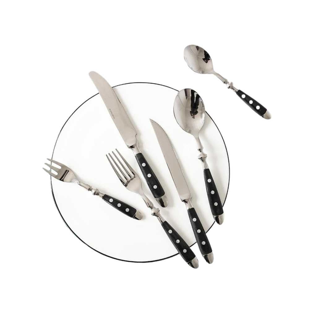 Elegant Black Stainless Steel Cutlery Set 1