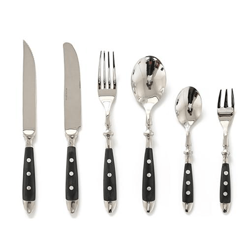 Elegant Black Stainless Steel Cutlery Set 12