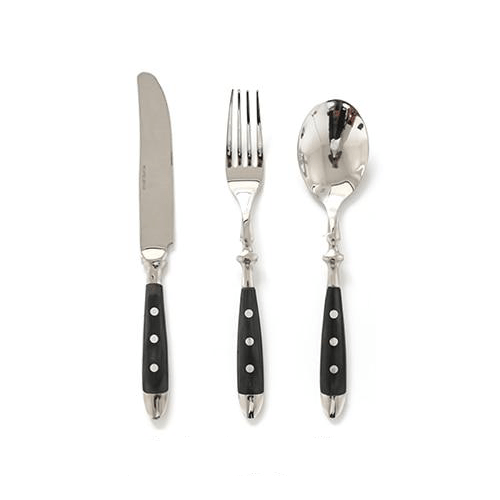 Elegant Black Stainless Steel Cutlery Set 15