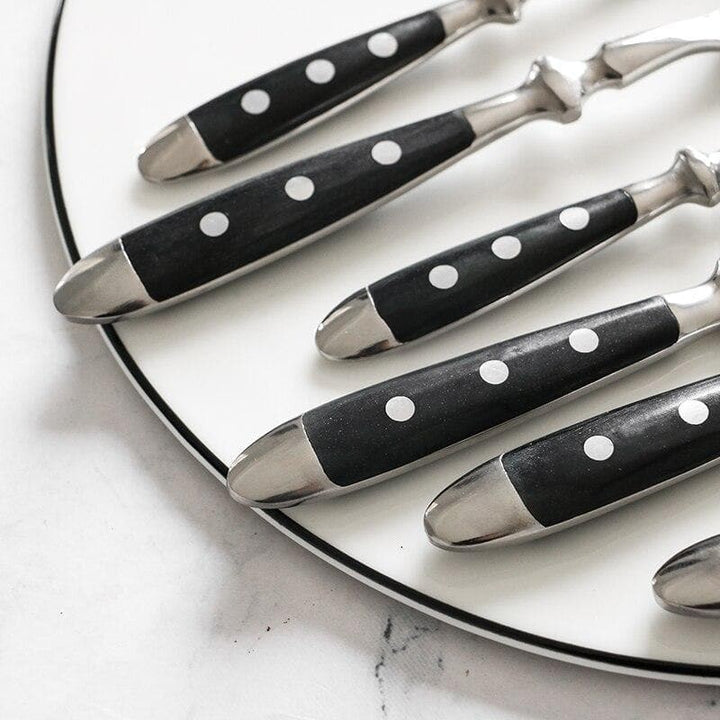 Elegant Black Stainless Steel Cutlery Set 3