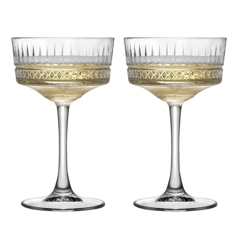Elegant Blown Glass Cocktail Glasses 0