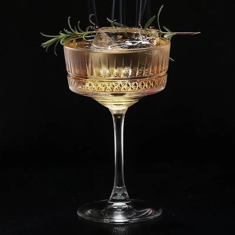 Elegant Blown Glass Cocktail Glasses 5