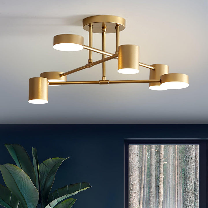Elegant Brass Flush Mount Ceiling Light 1
