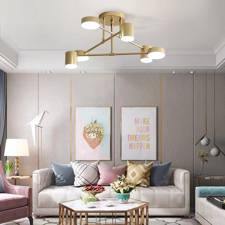 Elegant Brass Flush Mount Ceiling Light 2
