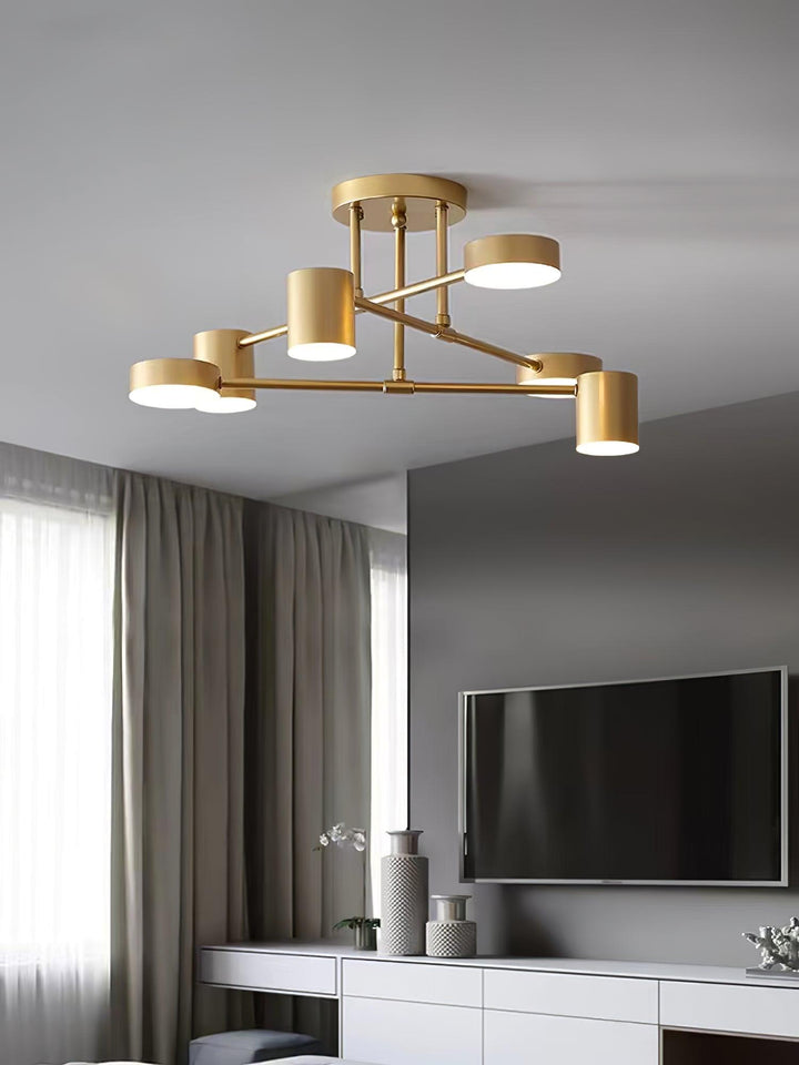 Elegant Brass Flush Mount Ceiling Light 3