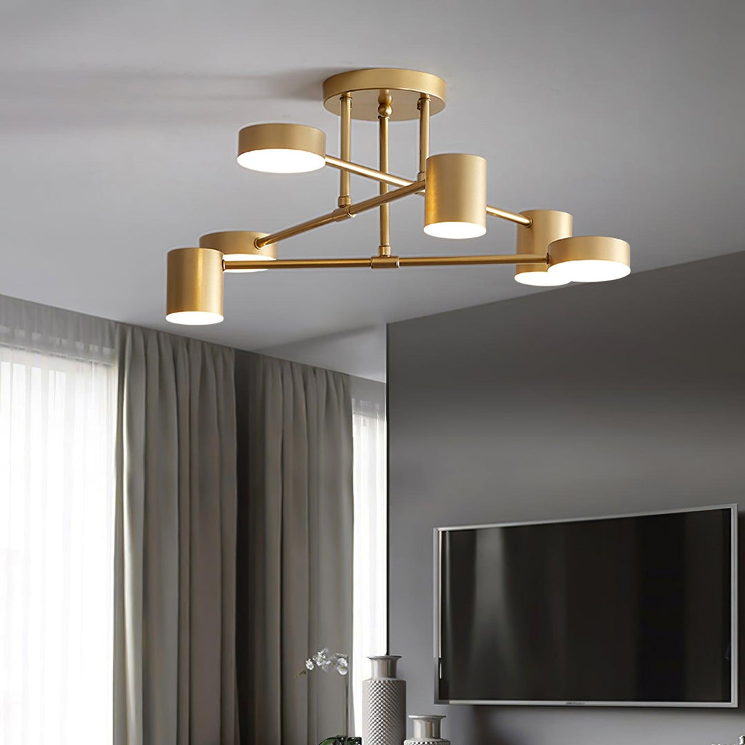Elegant Brass Flush Mount Ceiling Light 4
