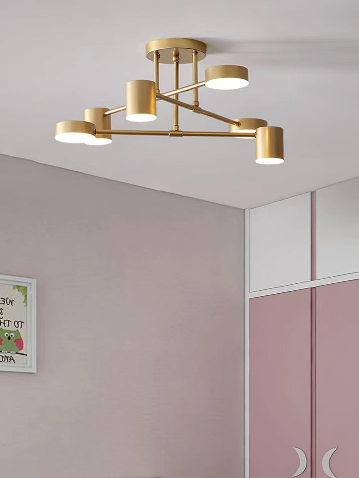 Elegant Brass Flush Mount Ceiling Light 5