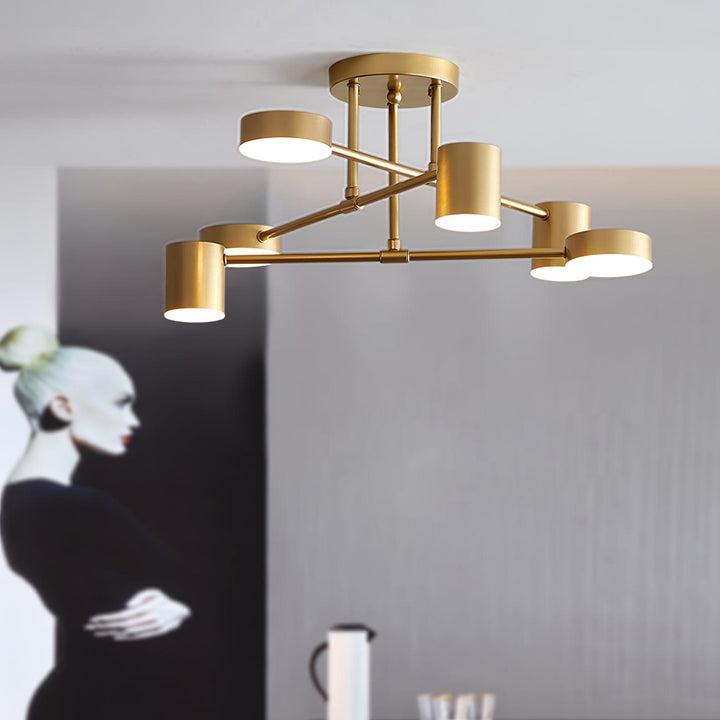 Elegant Brass Flush Mount Ceiling Light 6