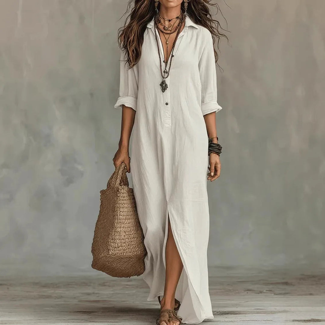 Elegant Cotton Long Dress for Women 0