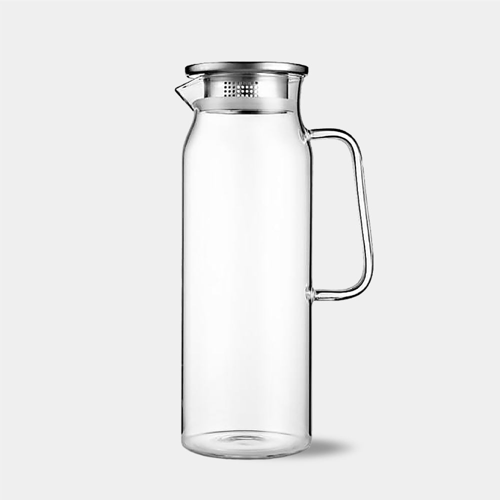 Elegant Glass Pitcher with Lid 0