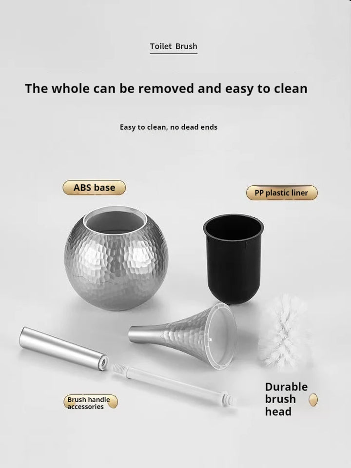 Elegant Gold Toilet Brush Set 4