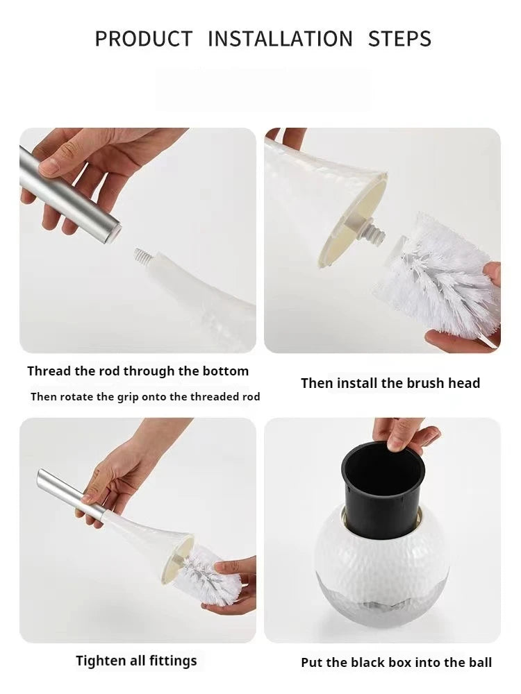 Elegant Gold Toilet Brush Set 5
