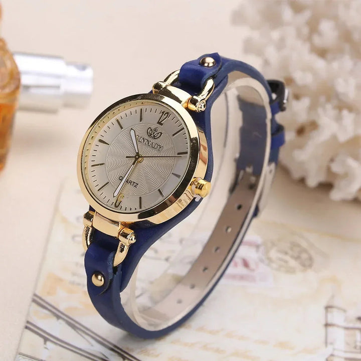 Elegant Gold Watch with Vegan Leather Strap 1