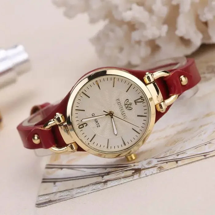 Elegant Gold Watch with Vegan Leather Strap 3
